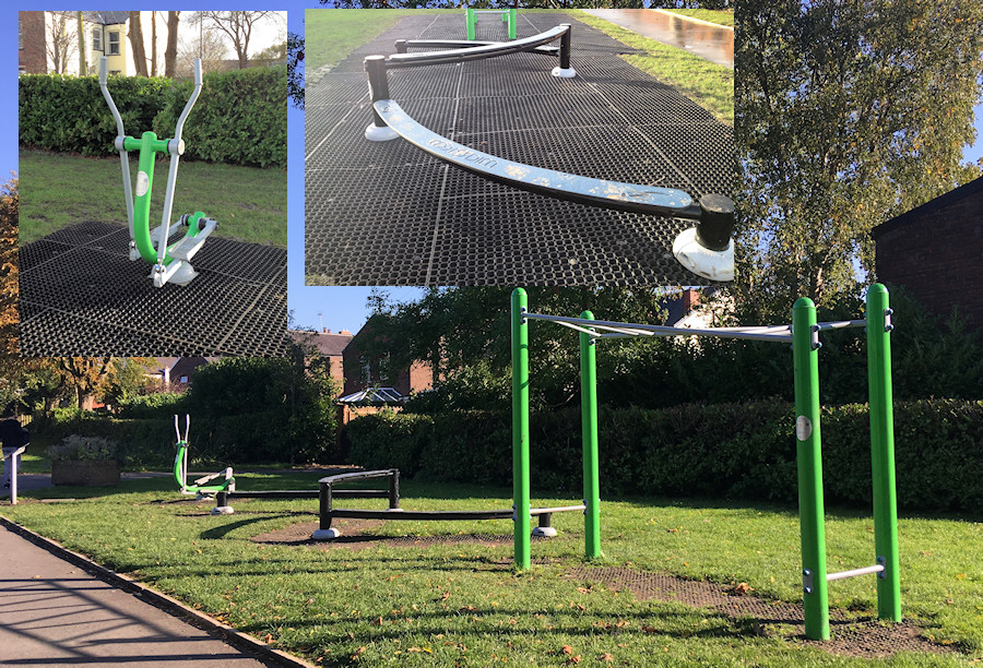 Gym equipment in Romiley Park