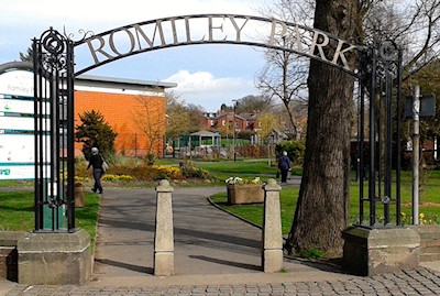 Romiley Park entrance arch